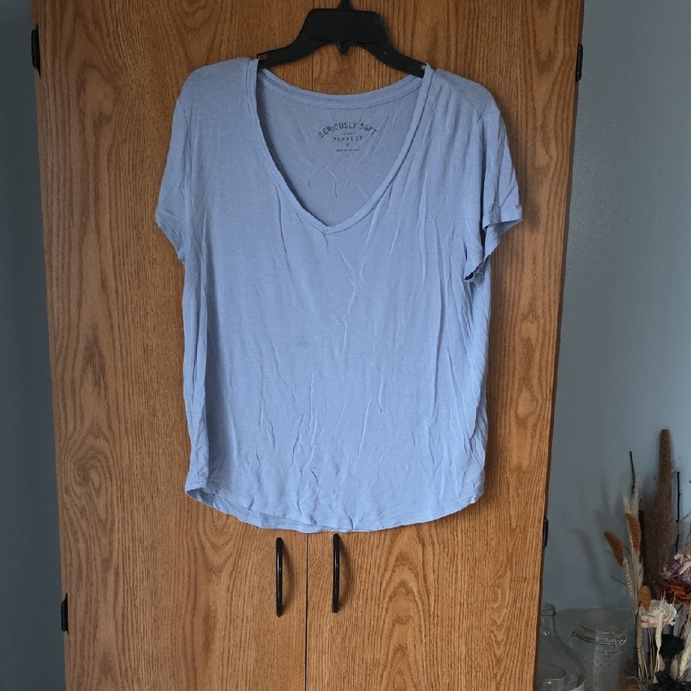 Aeropostale Light Blue V-Neck Tee